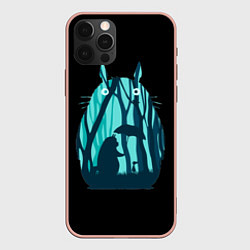 Чехол для iPhone 12 Pro Max Тоторо в лесу, цвет: 3D-светло-розовый