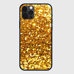 Чехол для iPhone 12 Pro Max Золотое мерцание, цвет: 3D-черный
