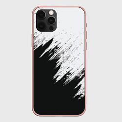 Чехол для iPhone 12 Pro Max Черно-белый разрыв, цвет: 3D-светло-розовый