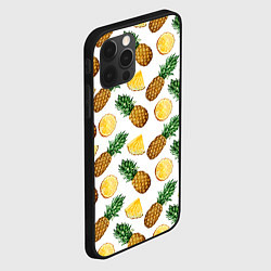 Чехол для iPhone 12 Pro Max Ананасы 6, цвет: 3D-черный — фото 2