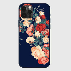 Чехол для iPhone 12 Pro Fashion flowers, цвет: 3D-черный