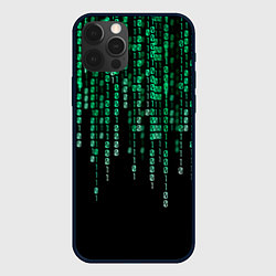 Чехол для iPhone 12 Pro Цифровой поток из матрицы, цвет: 3D-черный