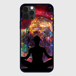 Чехол для iPhone 12 Pro Йога - мандала, цвет: 3D-черный