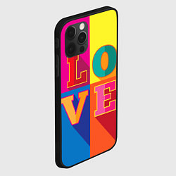 Чехол для iPhone 12 Pro Love three-dimensional letters, цвет: 3D-черный — фото 2