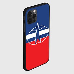 Чехол для iPhone 12 Pro Флаг космический войск РФ, цвет: 3D-черный — фото 2