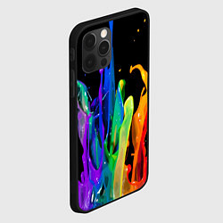 Чехол для iPhone 12 Pro Всплеск красок, цвет: 3D-черный — фото 2