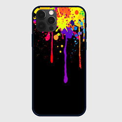 Чехол для iPhone 12 Pro Краски, цвет: 3D-черный
