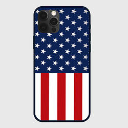 Чехол для iPhone 12 Pro Флаг США, цвет: 3D-черный