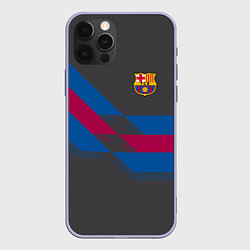 Чехол для iPhone 12 Pro Barcelona FC: Dark style, цвет: 3D-светло-сиреневый