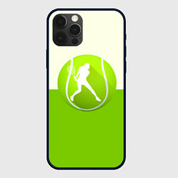 Чехол для iPhone 12 Pro Символ теннисиста, цвет: 3D-черный