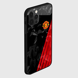 Чехол для iPhone 12 Pro FC Manchester United: Abstract, цвет: 3D-черный — фото 2