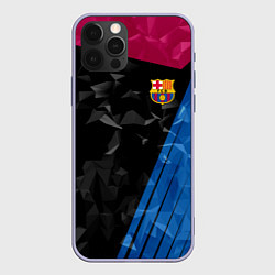 Чехол для iPhone 12 Pro FC Barcelona: Abstract, цвет: 3D-светло-сиреневый