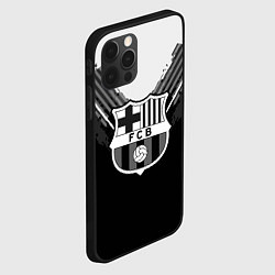 Чехол для iPhone 12 Pro FC Barcelona: Black Style, цвет: 3D-черный — фото 2