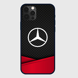 Чехол для iPhone 12 Pro Mercedes Benz: Grey Carbon, цвет: 3D-черный
