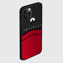 Чехол для iPhone 12 Pro Infiniti: Red Carbon, цвет: 3D-черный — фото 2