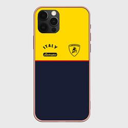 Чехол для iPhone 12 Pro Italy Lamborghini, цвет: 3D-светло-розовый