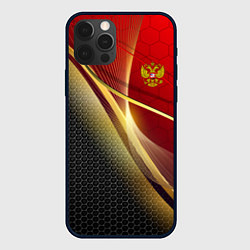 Чехол для iPhone 12 Pro RUSSIA SPORT: Gold Collection, цвет: 3D-черный
