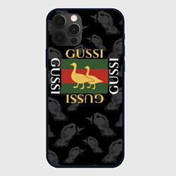 Чехол для iPhone 12 Pro GUSSI Style, цвет: 3D-черный