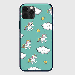 Чехол для iPhone 12 Pro Love of Unicorns, цвет: 3D-черный