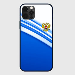 Чехол для iPhone 12 Pro Россия: голубая волна, цвет: 3D-черный