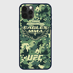 Чехол для iPhone 12 Pro UFC Хабиб Нурмагомедов камуфляж, цвет: 3D-черный