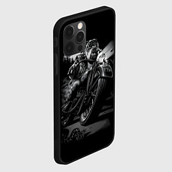 Чехол для iPhone 12 Pro Бульдог-байкер, цвет: 3D-черный — фото 2