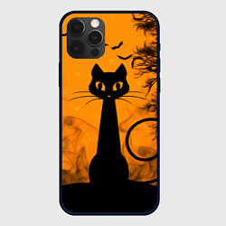 Чехол для iPhone 12 Pro Halloween Cat, цвет: 3D-черный
