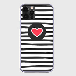 Чехол iPhone 12 Pro Сердце в полоску