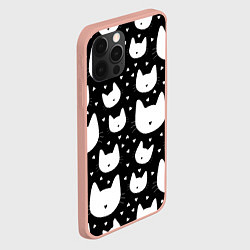 Чехол для iPhone 12 Pro Love Cats Pattern, цвет: 3D-светло-розовый — фото 2