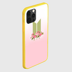 Чехол для iPhone 12 Pro BTS: Pink Flowers, цвет: 3D-желтый — фото 2