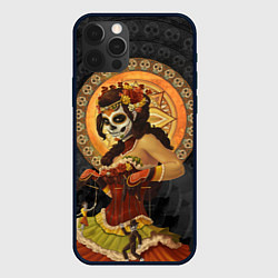 Чехол для iPhone 12 Pro Мексиканка - стиль Калавера Катрина, цвет: 3D-черный