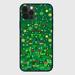 Чехол для iPhone 12 Pro Город - ёлка, цвет: 3D-черный