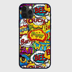 Чехол для iPhone 12 Pro Звуки комиксов, цвет: 3D-черный