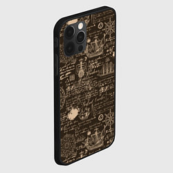 Чехол для iPhone 12 Pro Старая рукопись путешественника, цвет: 3D-черный — фото 2