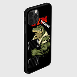 Чехол для iPhone 12 Pro GYM fitness crocodile, цвет: 3D-черный — фото 2