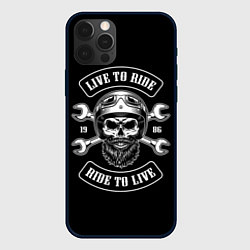 Чехол для iPhone 12 Pro Live to ride - ride to live, цвет: 3D-черный
