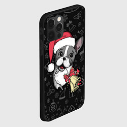 Чехол для iPhone 12 Pro Merry Christmas - french bulldog, цвет: 3D-черный — фото 2