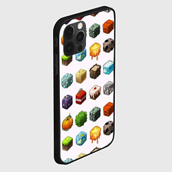 Чехол для iPhone 12 Pro Minecraft Cubes, цвет: 3D-черный — фото 2