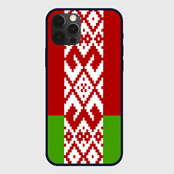 Чехол для iPhone 12 Pro Беларусь флаг, цвет: 3D-черный