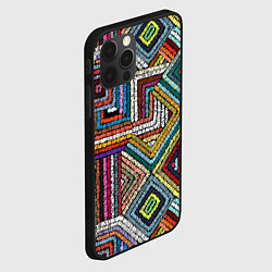 Чехол для iPhone 12 Pro Этнический орнамент вышивка, цвет: 3D-черный — фото 2