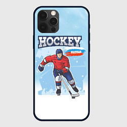 Чехол для iPhone 12 Pro Хоккей Russia, цвет: 3D-черный
