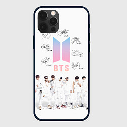 Чехол для iPhone 12 Pro BTS белый постер, цвет: 3D-черный