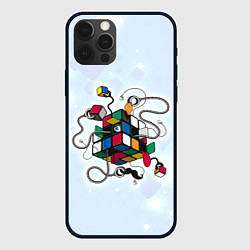 Чехол для iPhone 12 Pro Кубик Рубика, цвет: 3D-черный