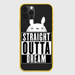 Чехол для iPhone 12 Pro Тоторо Straight outta dream, цвет: 3D-желтый