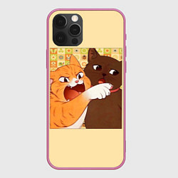 Чехол для iPhone 12 Pro Woman yelling at Cat meme, цвет: 3D-малиновый