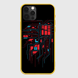 Чехол для iPhone 12 Pro Микросхема, цвет: 3D-желтый