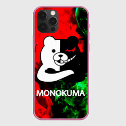 Чехол для iPhone 12 Pro MONOKUMA, цвет: 3D-малиновый