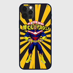 Чехол для iPhone 12 Pro MY HERO ACADEMIA желтые полосы, цвет: 3D-черный