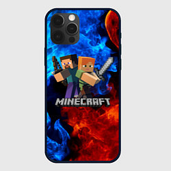 Чехол для iPhone 12 Pro MINECRAFT, цвет: 3D-черный