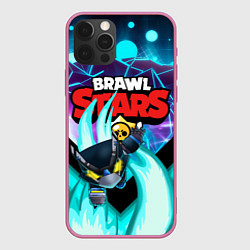 Чехол для iPhone 12 Pro BRAWL STARS MECHA CROW, цвет: 3D-малиновый